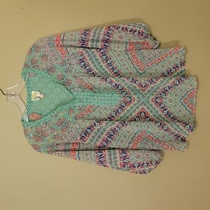 Fig and flower sheer top, size S